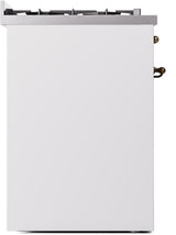 Nostalgie II 30 Inch Dual Fuel Natural Gas Freestanding Range in White with Bronze Trim