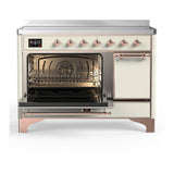 ILVE UMIB48QNR3AWP Majestic III 48 inch Induction Range with 6 Elements, 5.02 cu. ft. Total Oven Capacity (Solid Door, Antique White, Copper)