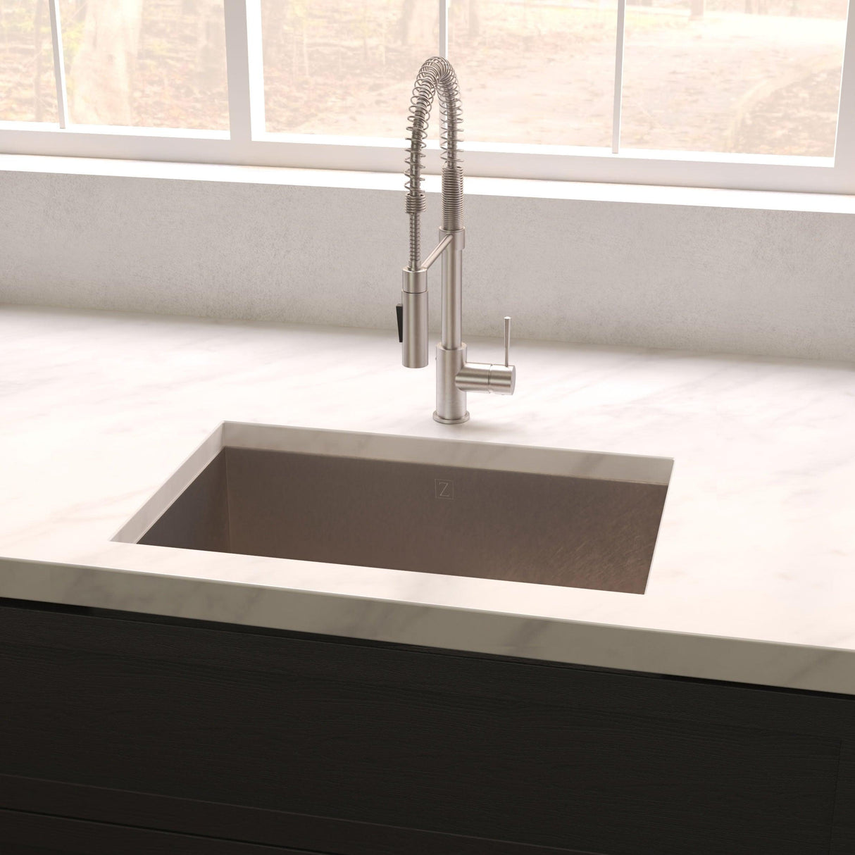 ZLINE 23 in. Meribel Undermount Single Bowl Satin Stainless Steel Kitchen Sink with Bottom Grid (SRS-23S)
