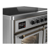 ILVE UMDIB40NR3SSB Majestic III 40 inch Induction Range with 6 Elements, 3.82 cu. ft. Total Oven Capacity (Triple Glass Door, Stainless Steel, Burnished)