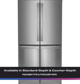 GE Profile™ ENERGY STAR® 22.9 Cu. Ft. Counter-Depth Quad-Door Refrigerator with Dual-Dispense AutoFill Pitcher and Door in Door