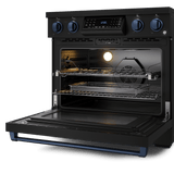 36 Inch Professional Electric Range With Tilt Panel Touch Control In Black/navy Blue  Gordon Ramsay Series