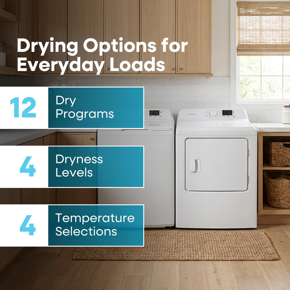Element 7.0 Cu. Ft. Electric Dryer - White (ENTDE7027EW)