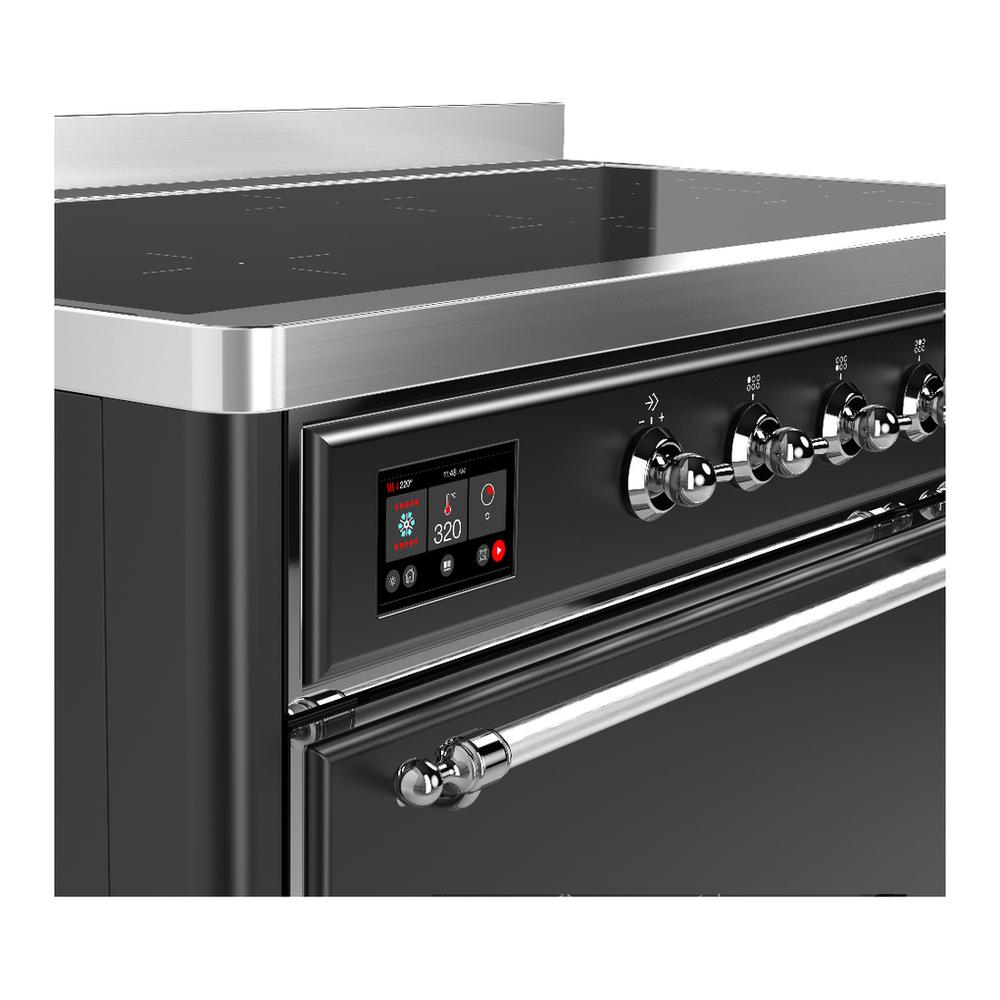 ILVE UMIB48QNR3MGC Majestic III 48 inch Induction Range with 6 Elements, 5.02 cu. ft. Total Oven Capacity (Solid Door, Graphite Matte, Chrome)