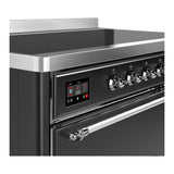 ILVE UMIB48QNR3MGC Majestic III 48 inch Induction Range with 6 Elements, 5.02 cu. ft. Total Oven Capacity (Solid Door, Graphite Matte, Chrome)
