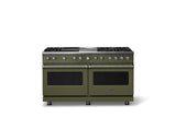 60"W.Dual Fuel Range (Finish: Martini, Trim: Polished Chrome, Fuel: Natural Gas)