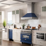 ZLINE 18 in. Compact Top Control Dishwasher with Stainless Steel Tub and Traditional Handle, 52dBa (DW-18) [Color: Blue Gloss]