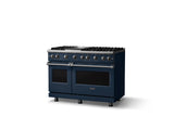 48"W. Sealed Burner Gas Range (Burner: 6g, Finish: Slate Blue, Trim: Polished Chrome, Fuel: Natural Gas)