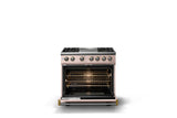 36"W. Dual Fuel Range (Burner: 4g, Finish: Blush, Trim: Polished Chrome, Fuel: Propane)