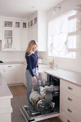 ZLINE Autograph Edition 24" Tallac Series 3rd Rack Top Control Built-In Tall Tub Dishwasher in Custom Panel Ready with Polished Gold Handle, 51dBa (DWVZ-24-G)
