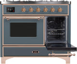 Majestic II 40 Inch Dual Fuel Liquid Propane Freestanding Range in Blue Grey with Copper Trim