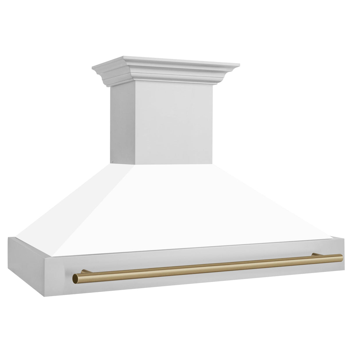 ZLINE 48 in. Autograph Edition Stainless Steel Range Hood with White Matte Shell and Handle (8654STZ-WM48) [Color: Champagne Bronze]