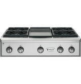GE Monogram® 36" Professional Gas Rangetop with 4 Burners and Griddle (Liquid Propane)