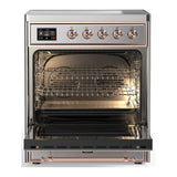 ILVE UMIB30QNR3SSP Majestic III 30 inch Induction Range with 4 Elements, 4 cu. ft. Oven Capacity (Solid Door, Stainless Steel, Copper)