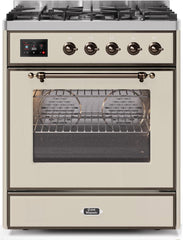 Majestic II 30 Inch Dual Fuel Liquid Propane Freestanding Range in Antique White with Bronze Trim