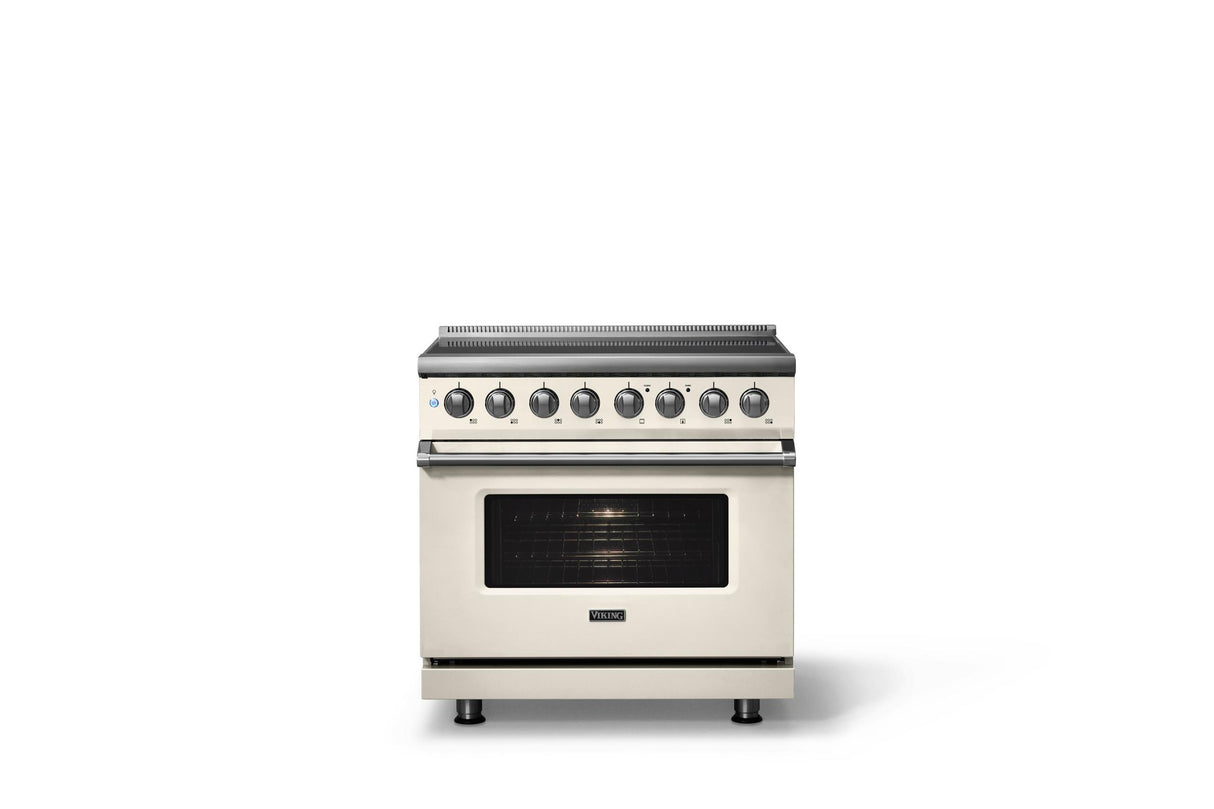 36"W. Induction Range (Finish: Pure White, Trim: Polished Chrome)