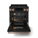 30 Inch Professional Gas Range With Tilt Panel Touch Control In Matte Black/rose Gold  Gordon Ramsay Series