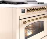 Nostalgie II 36 Inch Dual Fuel Liquid Propane Freestanding Range in Antique White with Brass Trim
