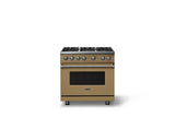 36"W. Sealed Burner Gas Range (Burner: 6b, Finish: Golden Hour, Trim: Polished Chrome, Fuel: Natural Gas)