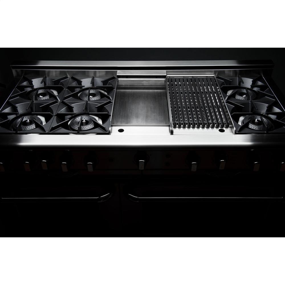 60" Gas Self Clean w/ Rotisserie, 8 Open Burners, 12" Broil Burner