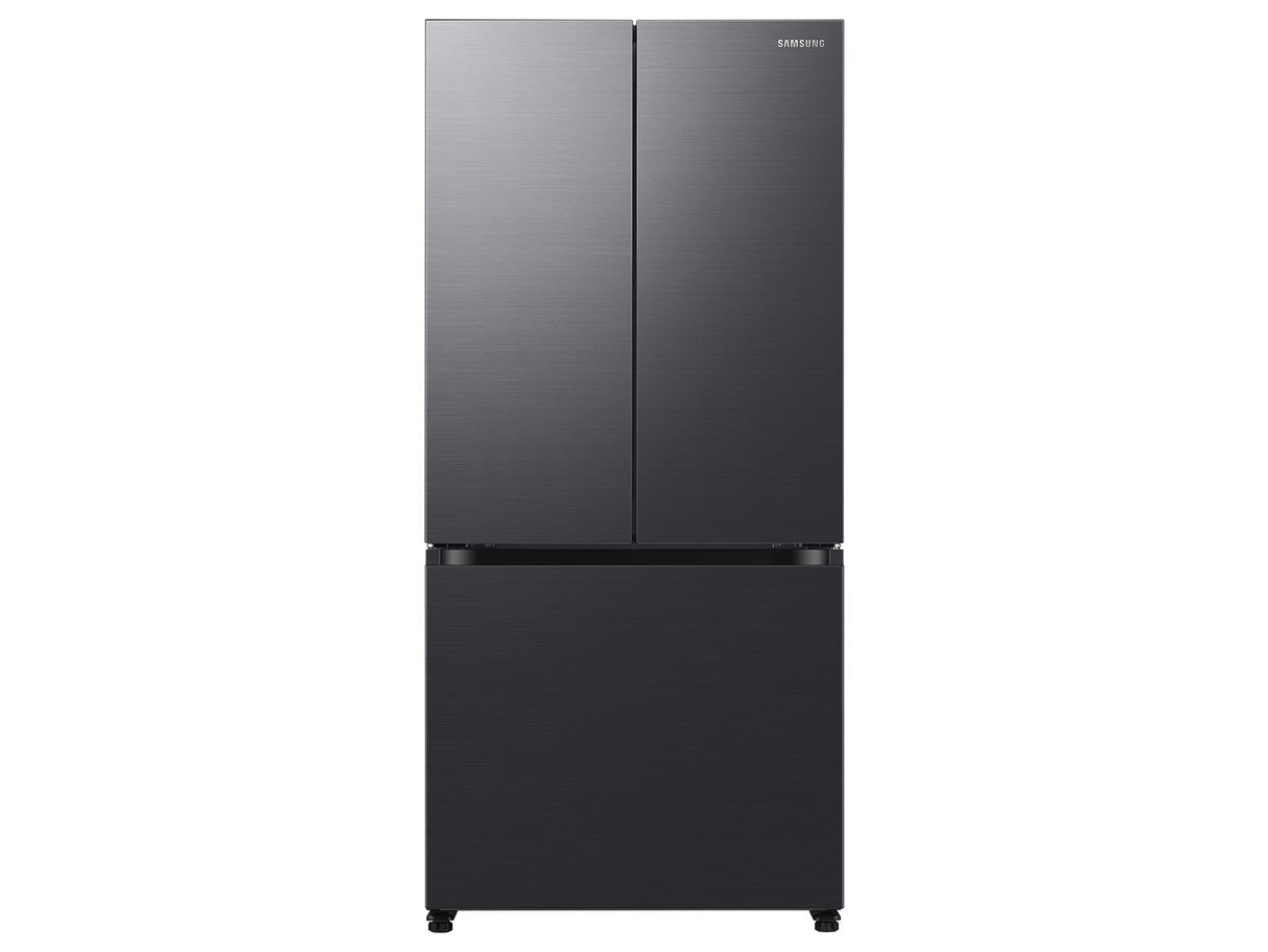 18 cu. ft. Counter Depth 3-Door French Door Refrigerator in Matte Black Steel