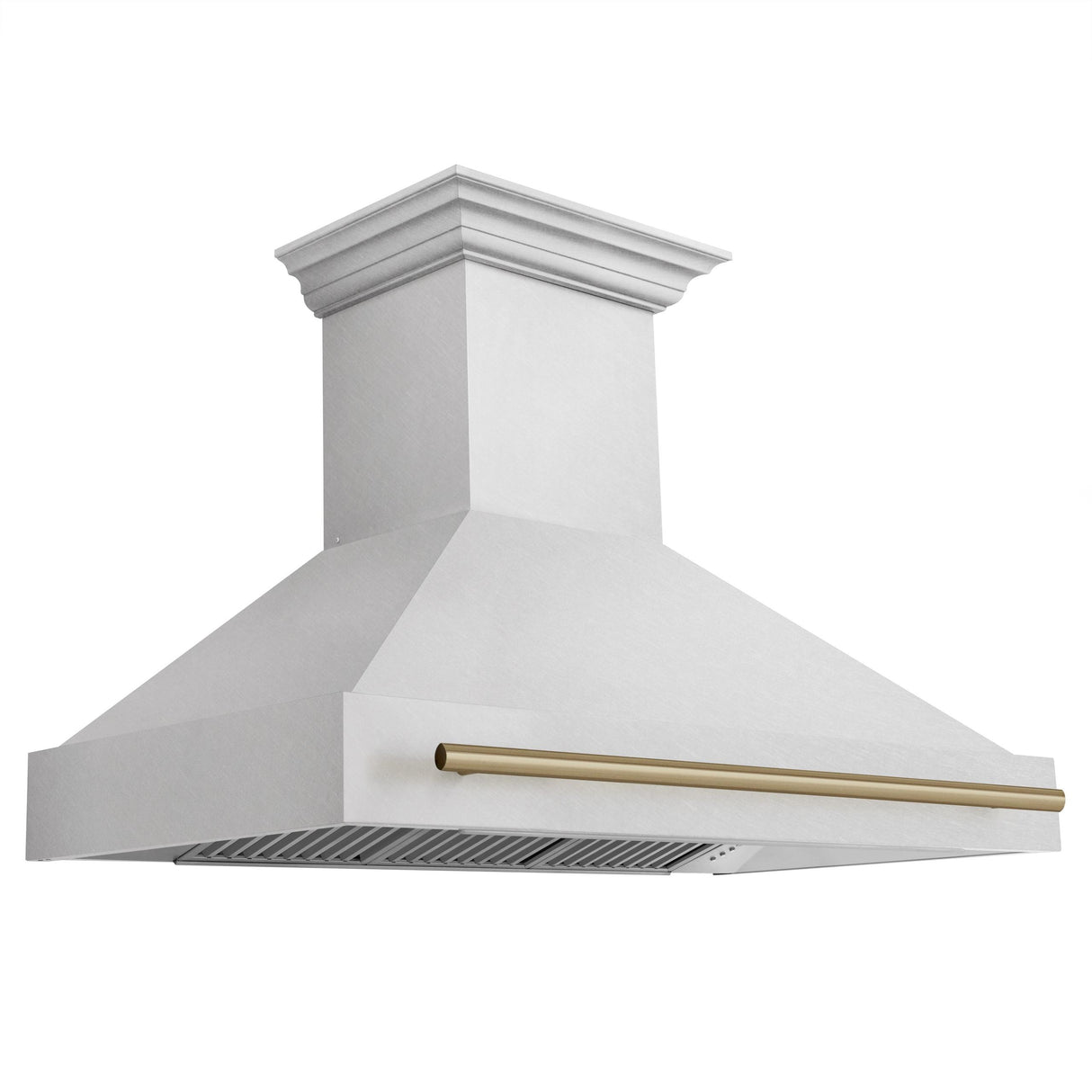 48 in. ZLINE Autograph Edition DuraSnow Stainless Steel Range Hood with DuraSnow Stainless Steel Shell (8654SNZ-48) [Color: Gold]