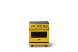 30"W. Electric Range (Finish: Daffodil, Trim: Brushed Brass)