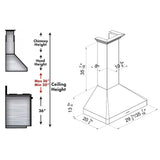 ZLINE Wall Mount Range Hood in DuraSnow Stainless Steel (8KF2S)