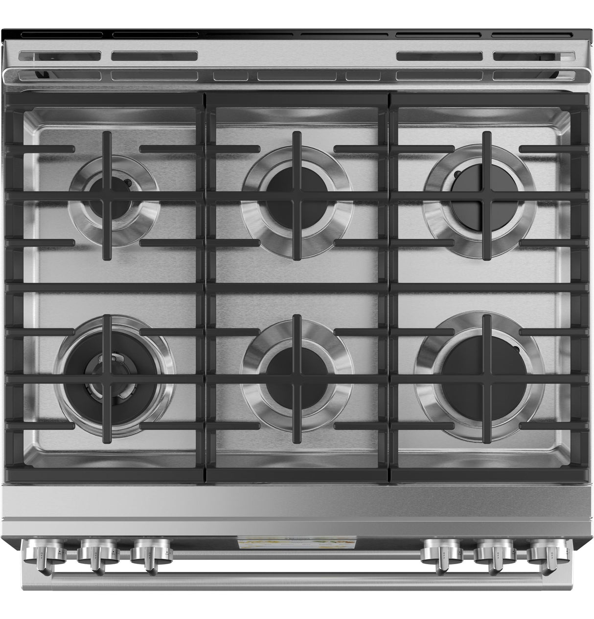 CAF(EBACK)™ 30" Smart Slide-In, Front-Control, Dual-Fuel, Double-Oven Range with Convection in Platinum Glass