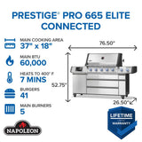 Prestige PRO 665 Elite with Smart Technology & Electric Smoker Box , Propane, Stainless Steel