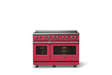 48"W. Induction Range (Finish: Valentine, Trim: Polished Chrome)