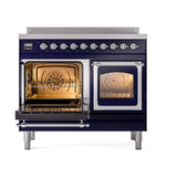 ILVE UNDI406NMPMBC Nostalgie II Noblesse 40 inch Induction Range (Triple Glass Door, Midnight Blue, Chrome)