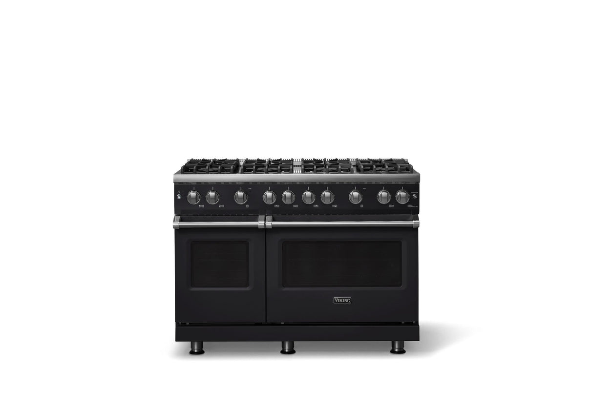 48"W. Sealed Burner Gas Range (Burner: 8b, Finish: Onyx, Trim: Polished Chrome, Fuel: Natural Gas)