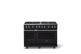 48"W. Sealed Burner Gas Range (Burner: 8b, Finish: Onyx, Trim: Polished Chrome, Fuel: Propane)