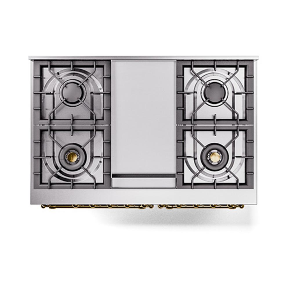 ILVE UND40FQNMPEGG Nostalgie II Noblesse 40 inch Dual Fuel Range (Natural Gas, Solid Door, Emerald Green, Brass)