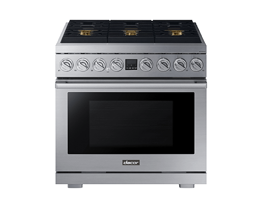 Transitional 36" Gas Range, Silver Stainless Steel, Natural Gas/Liquid Propane