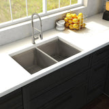 ZLINE 33 in. Anton Undermount Double Bowl Stainless Steel Kitchen Sink with Bottom Grid (SR50D-33)