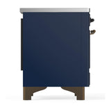 ILVE UMIB36NR3MBB Majestic III 36 inch Induction Range with 6 Elements, 3.5 cu. ft. Total Oven Capacity (Triple Glass Door, Midnight Blue, Burnished)