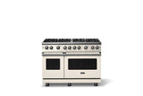 48"W. Sealed Burner Gas Range (Burner: 8b, Finish: Pure White, Trim: Polished Chrome, Fuel: Natural Gas)