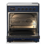 ILVE UMIB30QNR3MBB Majestic III 30 inch Induction Range with 4 Elements, 4 cu. ft. Oven Capacity (Solid Door, Midnight Blue, Burnished)