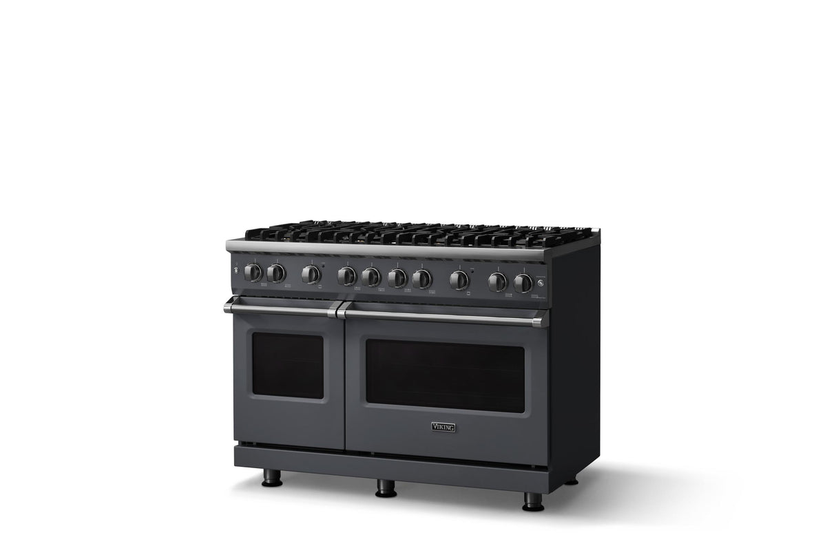 48"W. Sealed Burner Gas Range (Burner: 8b, Finish: Cast Black, Trim: Polished Chrome, Fuel: Natural Gas)