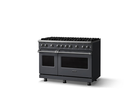 48"W. Sealed Burner Gas Range (Burner: 8b, Finish: Cast Black, Trim: Polished Chrome, Fuel: Natural Gas)