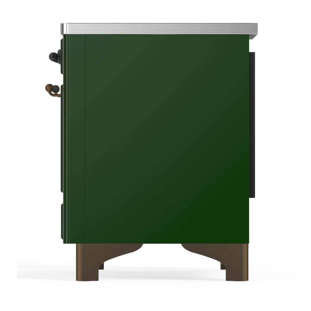 ILVE UMIB36QNR3EGB Majestic III 36 inch Induction Range with 6 Elements, 3.5 cu. ft. Total Oven Capacity (Solid Door, Emerald Green, Burnished)