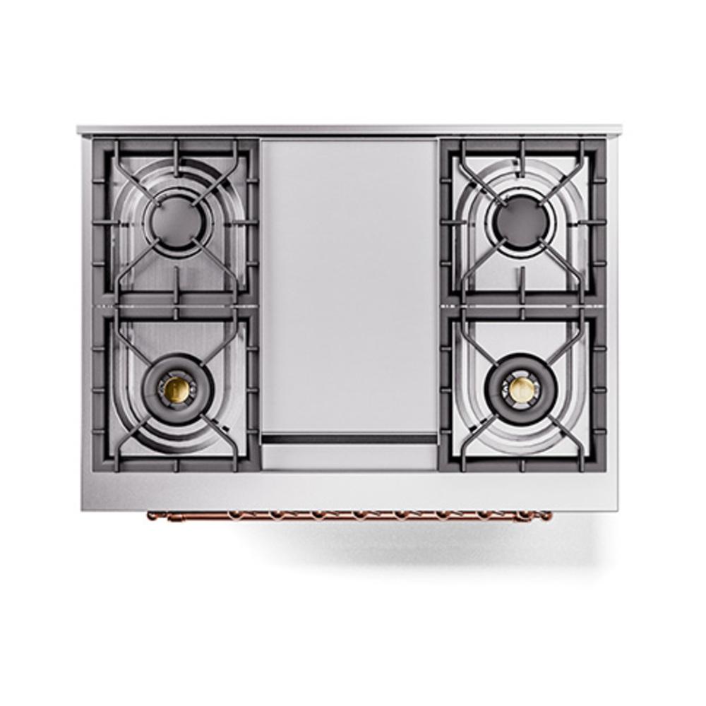 ILVE UN36FQNMPEGPLP Nostalgie II Noblesse 36 inch Dual Fuel Range (Liquid Propane, Solid Door, Emerald Green, Copper)