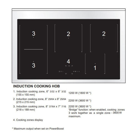Verona VUFSIE365DSS 36 inch Ultima Collection Double Oven Induction Range with 5 Elements, 4.1 cu. ft. Oven Total Capacity