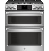 GE Cafe™ Series 30" Slide-In Front Control Gas Double Oven with Convection Range