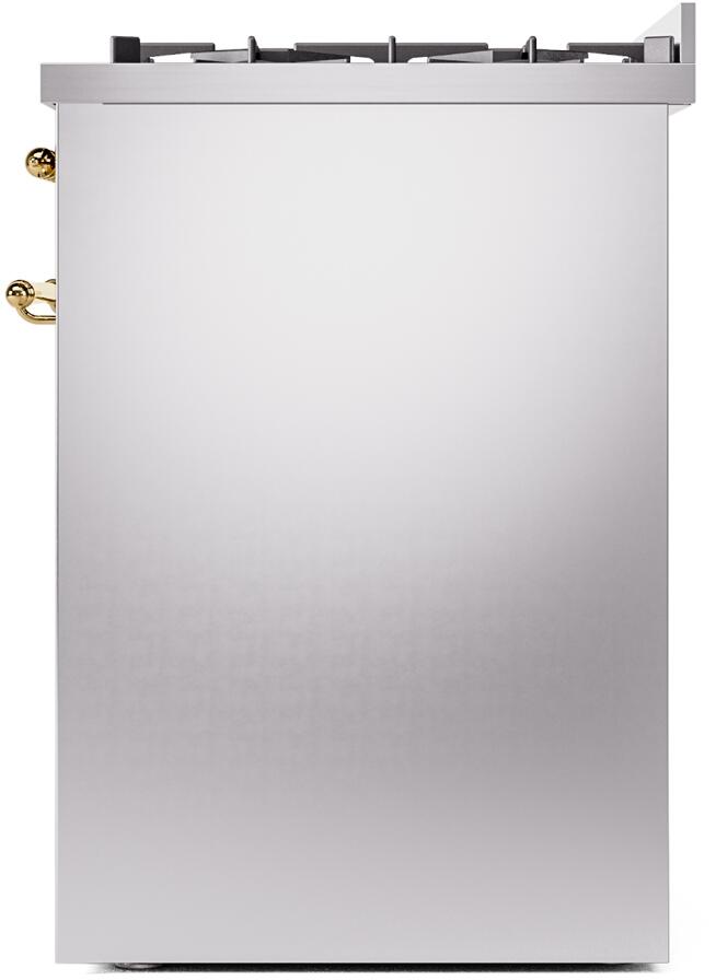 Nostalgie II 30 Inch Dual Fuel Liquid Propane Freestanding Range in Stainless Steel with Brass Trim