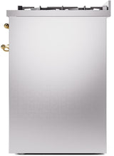 Nostalgie II 30 Inch Dual Fuel Liquid Propane Freestanding Range in Stainless Steel with Brass Trim