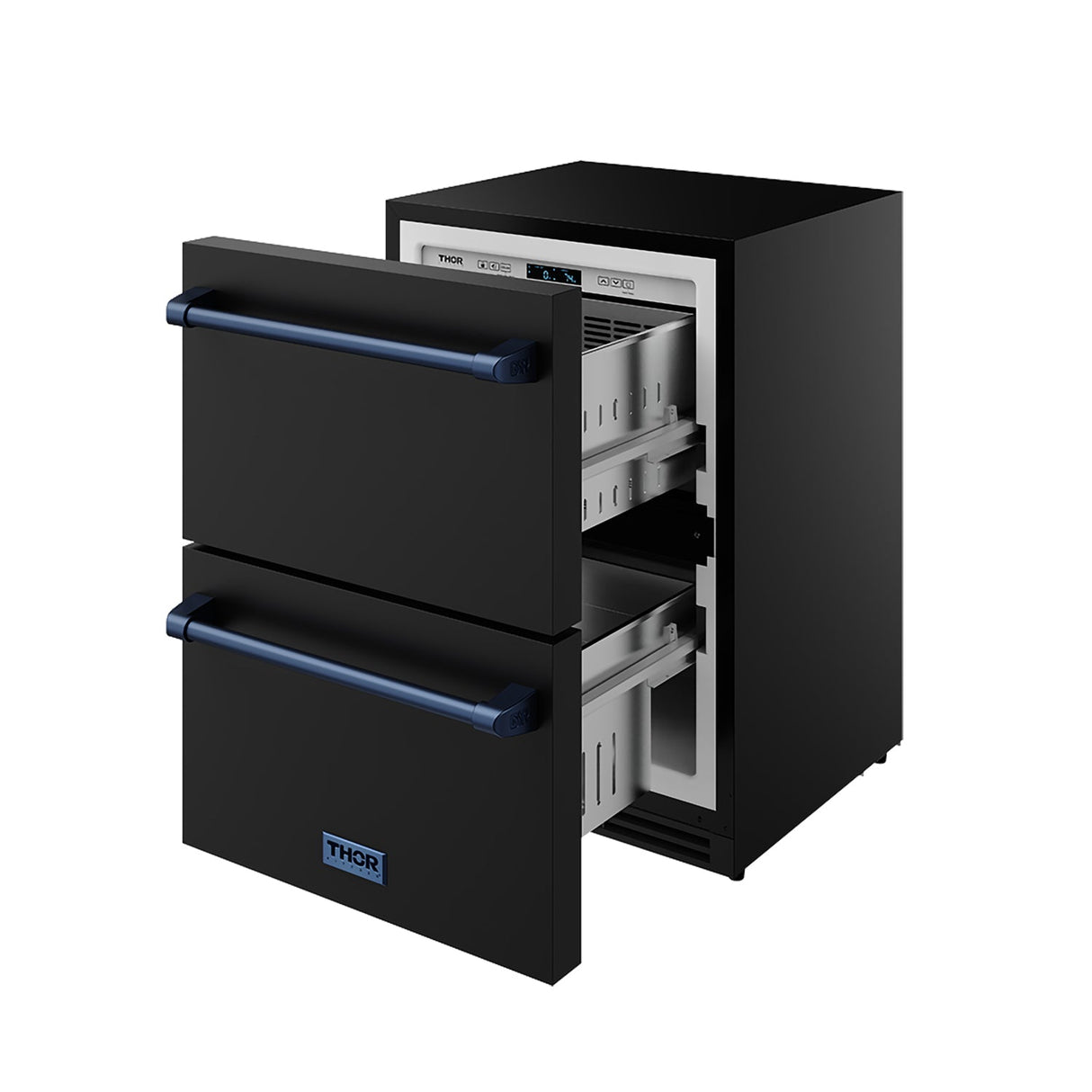 24 Inch Undercounter Built-in / Freestanding Drawer Freezer - Black/blue  Gordon Ramsay Series