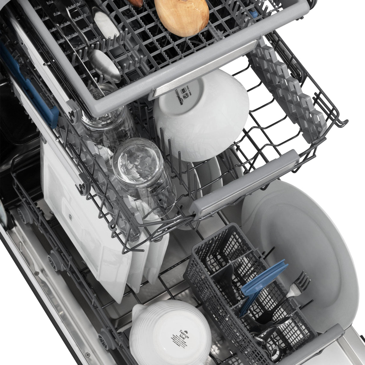 ZLINE 18" Tallac Series 3rd Rack Top Control Dishwasher with Traditional Handle, 51dBa [Color: Black Stainless Steel]